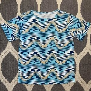 Stylish Blue and Tan Women's Top